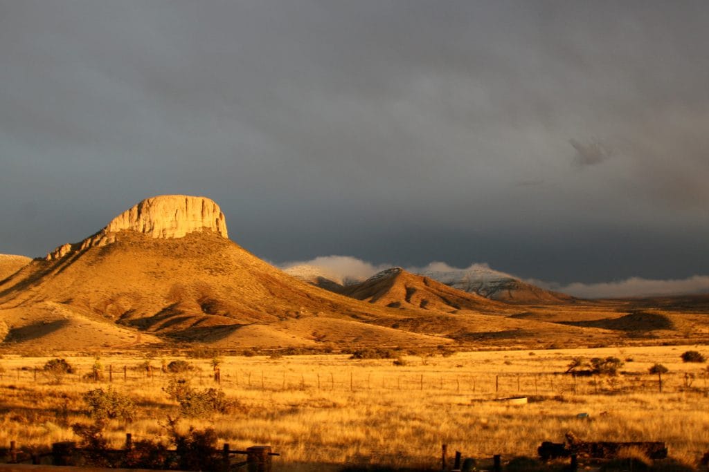 Sunset in the winter in West Texas